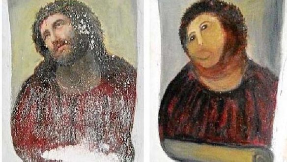 Christ is reborn: Cecilia Gimenez's restoration of the Ecce Homo in her local church.