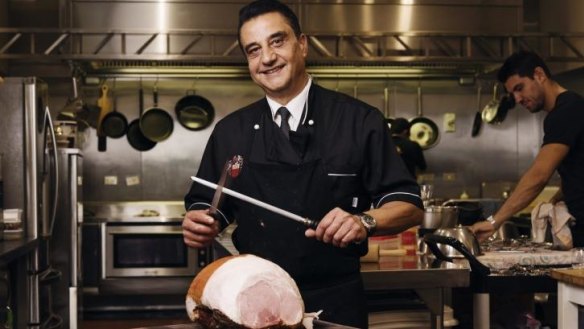 Pino Tomini Foresti of Pino's Dolce Vita Fine Foods. The hams are so popular customers are on a waiting list. 