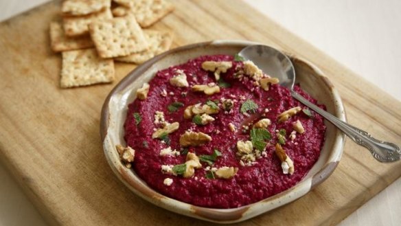 Deep, earthy flavour: Beetroot, almond and shanklish dip.