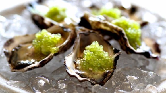 Try oysters topped with fingerlimes.