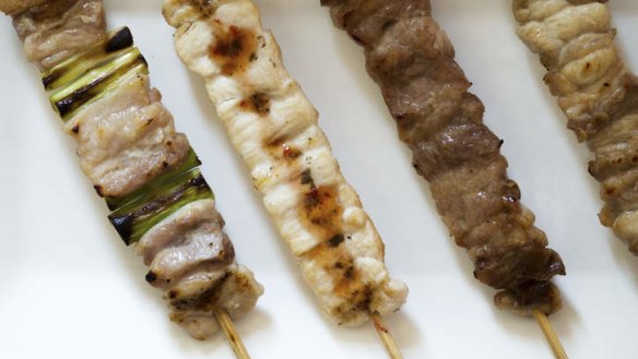 Precise cooking: Skewers from the charcoal grill at Yu-u.