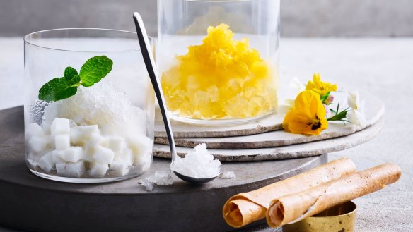 From the dessert menu at Chat Thai: Coconut and mango granita.