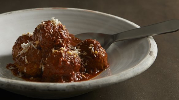 Neil Perry's meatballs in chipotle sauce, from <i>Simply Good Food</i>.
