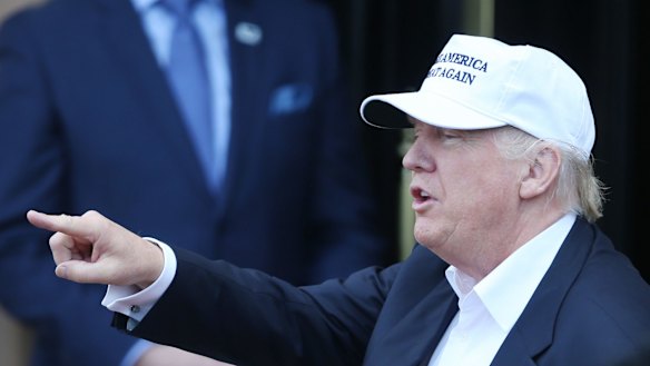 Donald Trump making his visit to Scotland during the campaign.