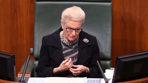 Manager of Opposition Business Tony Burke seeks to move a no confidence motion against Madam Speaker Bronwyn Bishop during question time. Photo: Andrew Meares