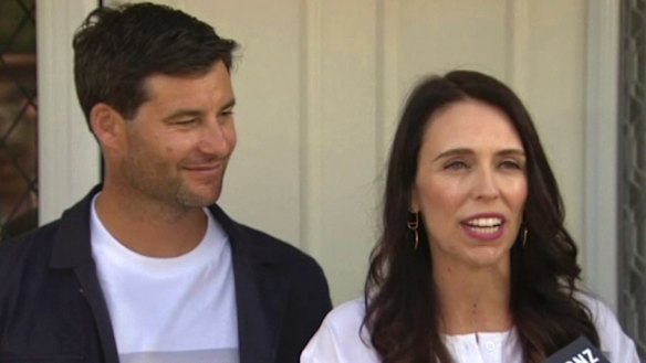 New Zealand's Prime Minister Jacinda Ardern, right, with her partner Clarke Gayford announcing in January that she is expecting her first child in June.