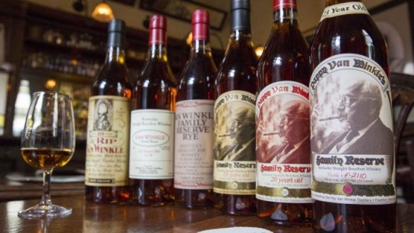 A selection of Van Winkle bourbon at The Gresham.