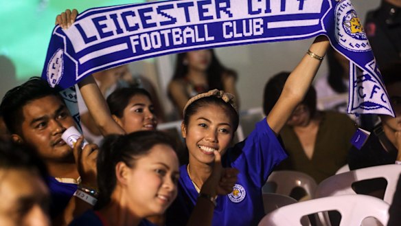 World-wide support: Leicester City fans are popping up everywhere, including Thailand.