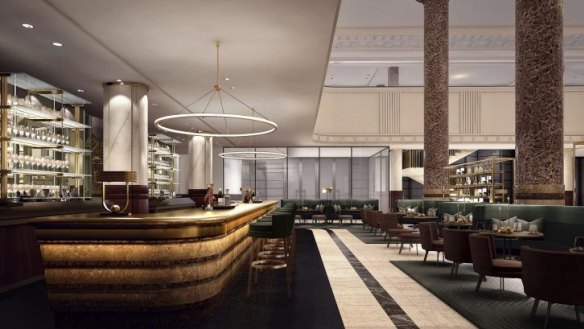 Grand bones: The interior of the old Sydney Water HQ has been revamped as a fine diner.