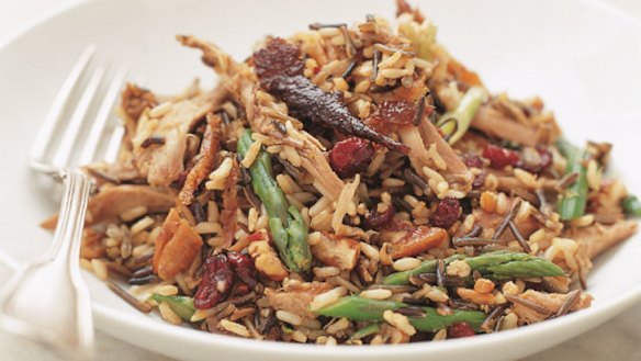 Wild rice salad with chinese roast duck
