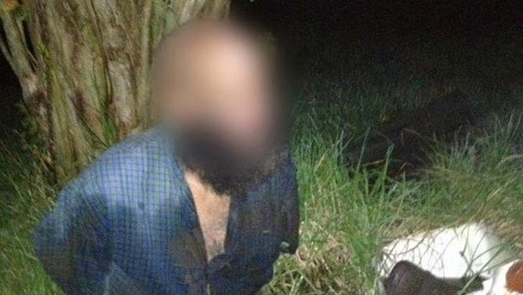 Covered in mud ... Malcolm Naden was found in bushland near Gloucester.