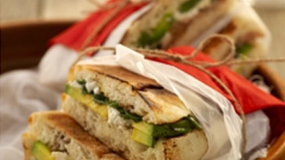 Avocado, Fetta & Baby Spinach on Turkish Bread