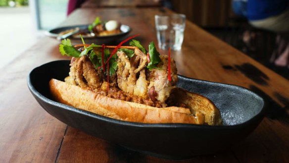 The soft shell crab brioche.