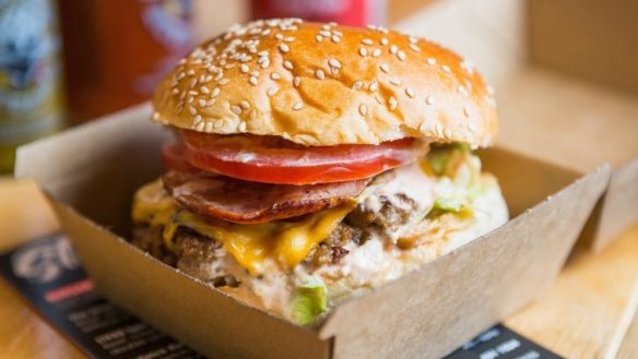 The Grosvenor burger served at St Kilda Burger Bar.