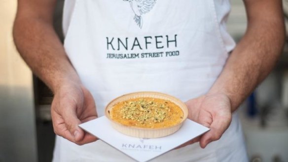 Knafeh bakery specialises in the sweet cheese and semolina pudding.