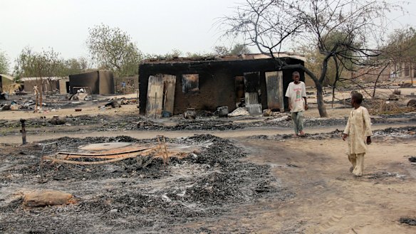 The north-east town of Baga, Nigeria, pictured in 2013, has seen repeated attacks from Boko Haram. 