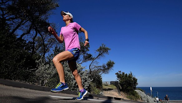 Dr Donna Urquhart NHMRC research Fellow and ultra-runner at Half Moon Bay.