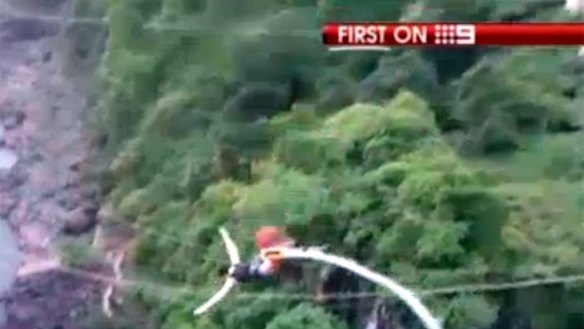 Erin Langworthy was filmed leaping from the bungy platform seconds before the mishap.