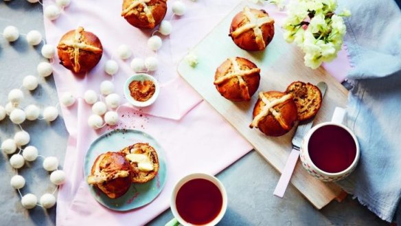 Dense but delicious ... hot cross buns with a twist.