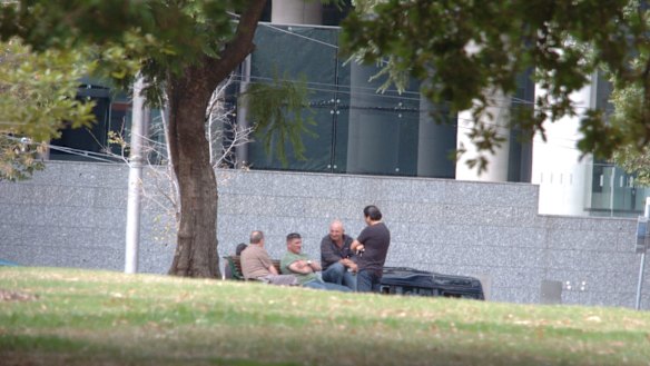 Park meeting with Tony Madafferi in Flagstaff Gardens in 2008.