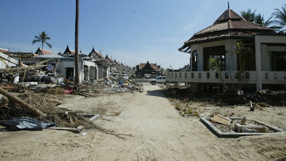 The remains of a resort at Khao Lak after the tsunami.