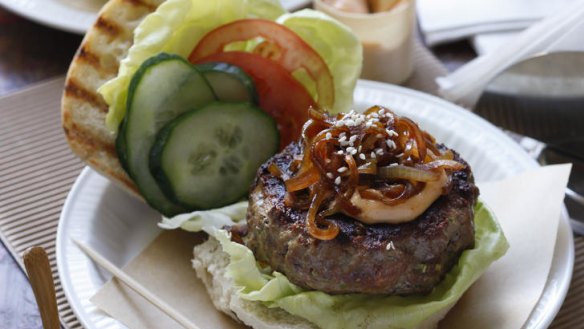 Korean beef burger with chilli mayo.