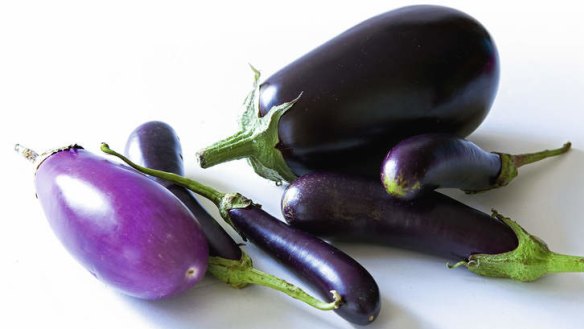 All shapes and sizes: Eggplants are in abundance.