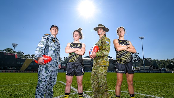 Female ADF members get their footy fix