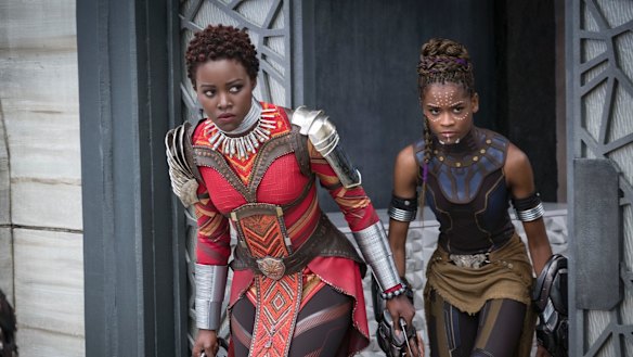 Lupita Nyong'o, left, and Letitia Wright in Black Panther.