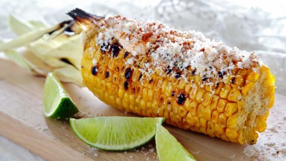 Grilled corn with chipotle mayo.