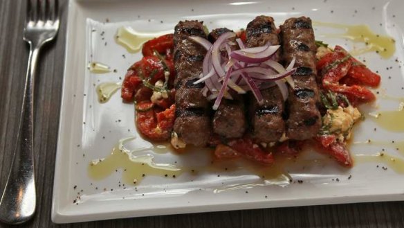 A dish of spicy cevapcici.
