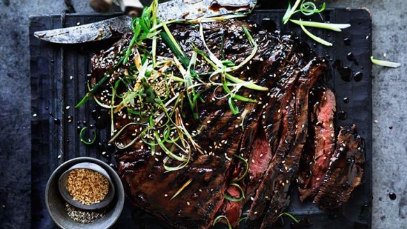 Use skirt steak or rump for this simple barbecue dinner.