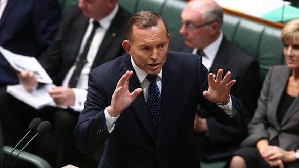 Prime Minister Tony Abbott during question time  on Tuesday.