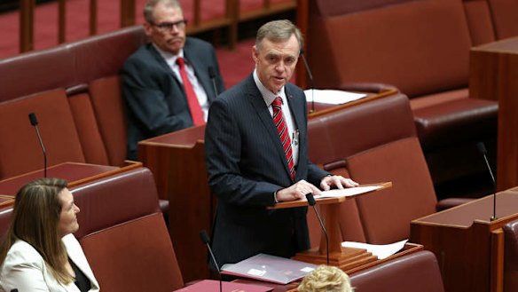 Senator Chris Ketter delivers his first speech in the Senate. Photo: Alex Ellinghausen