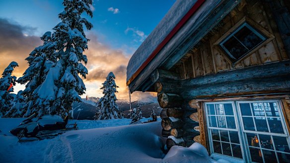 The rustic log cabin-restaurant 488 metres up Mount Sproatt, near the ski resort of Whistler.