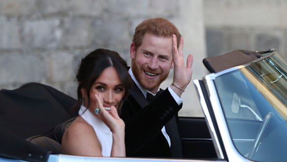 The duke and duchess leave for their evening reception.
