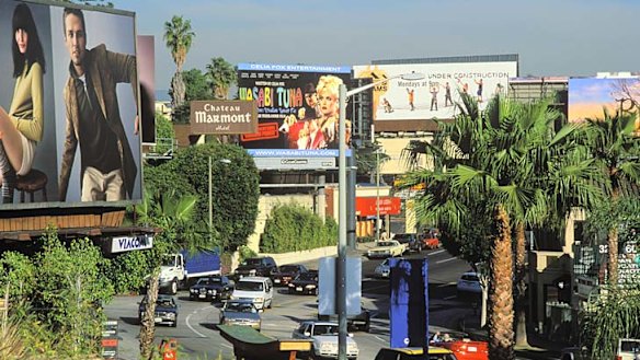 Famous faces ... Sunset Strip, Los Angeles.
