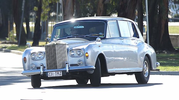 It's a ghost car: The "phantom" Rolls Royce at Parliament House on Tuesday.