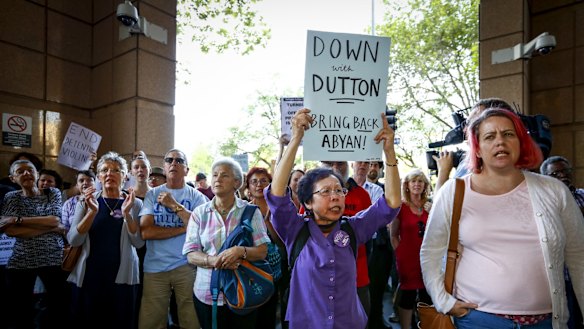 A rally at the Department of Immigration and Citizenship office in 2015,
