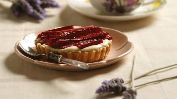 Jeremy and Jane Strode's rhubarb and lavender cream tart