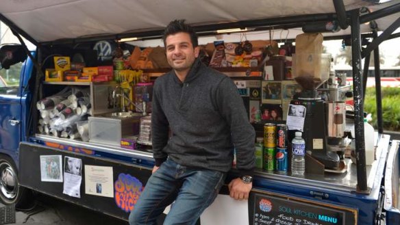 Wheel deal: Michael Ibrahim has opened his first cafe after the success of his food and coffee vans.
