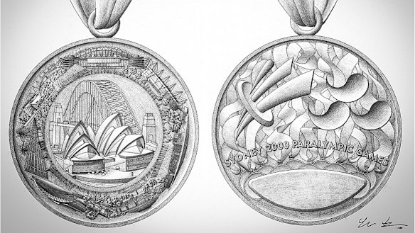 Stuart Devlin's Sydney 2000 Paralympics design drawings. 