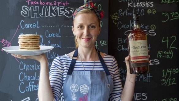 Christina Tosi, of Momofuku Milk Bar, with her Singleton whisky maple cookies.