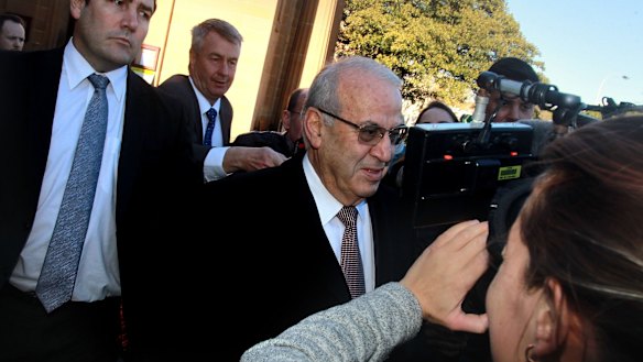 Eddie Obeid leaves court after being found guilty.