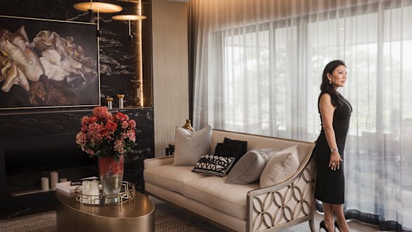Monika Tu, founder and director of Black Diamondz Property Concierge, in a client’s home in Point Piper, Sydney.