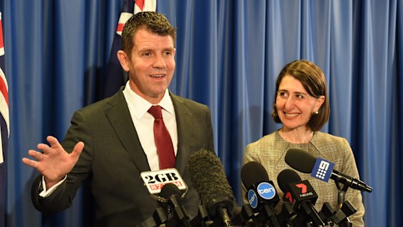 "Opportunity for further infrastructure": Mike Baird and Gladys Berejiklian at the Ausgrid announcement. 