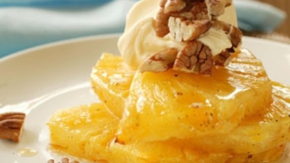 Honey-roasted pineapple