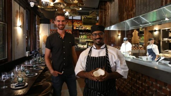 Village goodness: Director Richard Prout and chef Bimal Kumar at new restaurant Indu in Sydney.