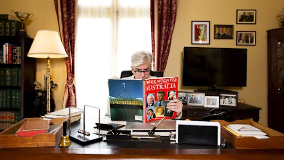 Shaun Micallef in <i>The Ex-PM</i> where his character has lost not only The Lodge but also his own seat. 