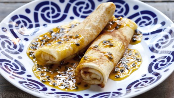 Passionfruit crepes.